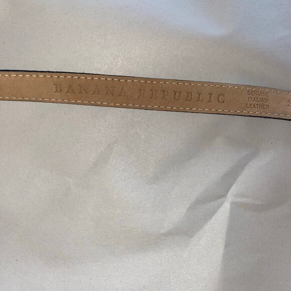 Banana Republic Black Croc Embossed Italian Leather Belt Size S Made in Turkey - Picture 3 of 5